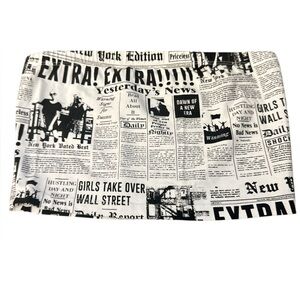 Forever 21 Monochrome Text Newspaper Print Bandeau Crop Top Sleeveless - Size L